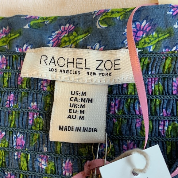 NWT Rachel Zoe Womens Peasant Boho Artsy Floral Blouse Top Size M - Picture 8 of 10